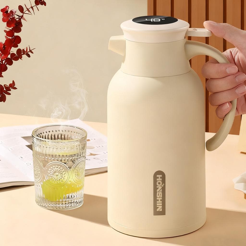 Garrafa Térmica Inteligente 1L com Display Digital de Temperatura, Controle Exato e Isolamento a Vácuo para Bebidas