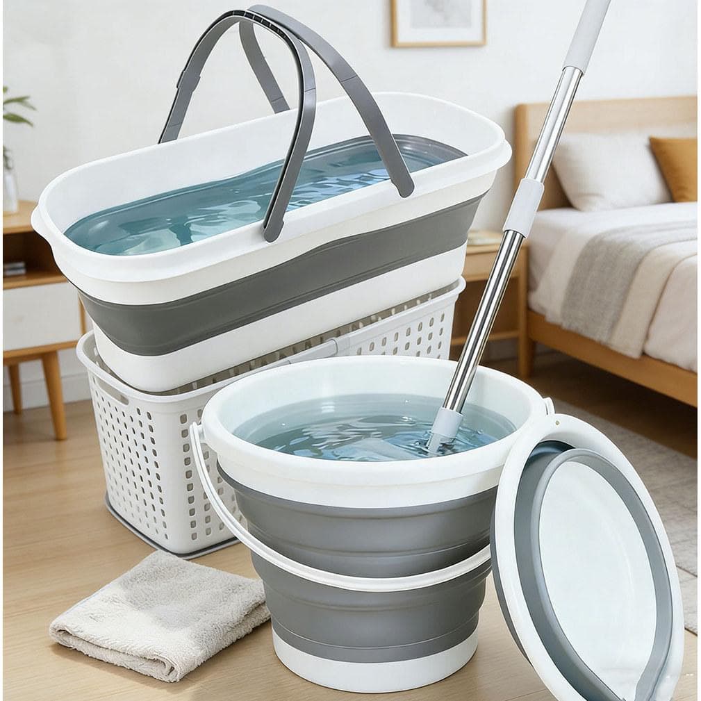 Balde telescópico dobrável de silicone 10L/26L